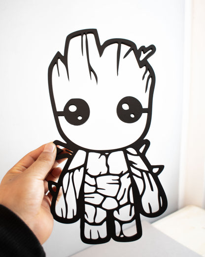 Decoración "I’m Groot" en MDF Negro – Estilo Único para tus Espacios