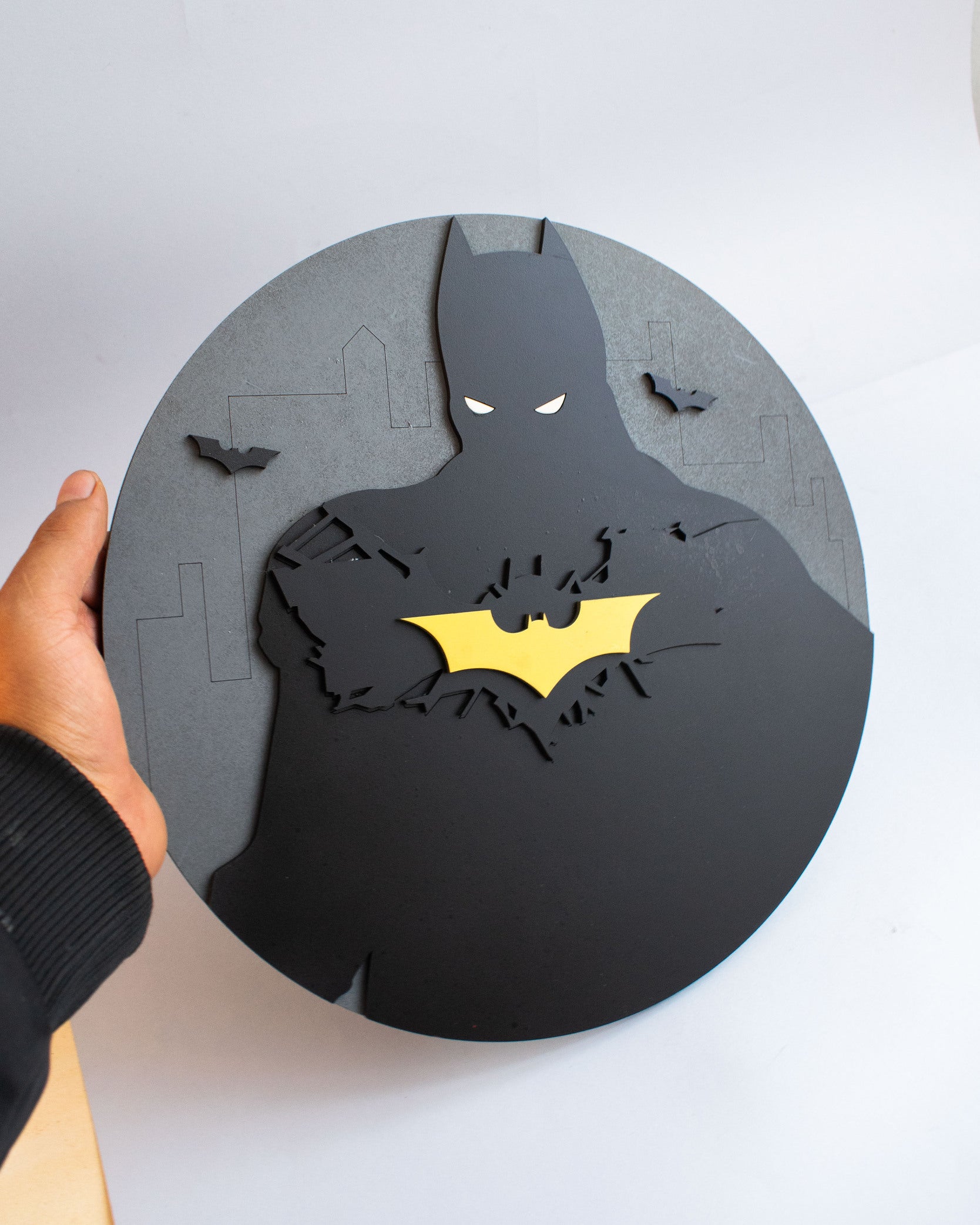 Decoración Circular de Batman en MDF