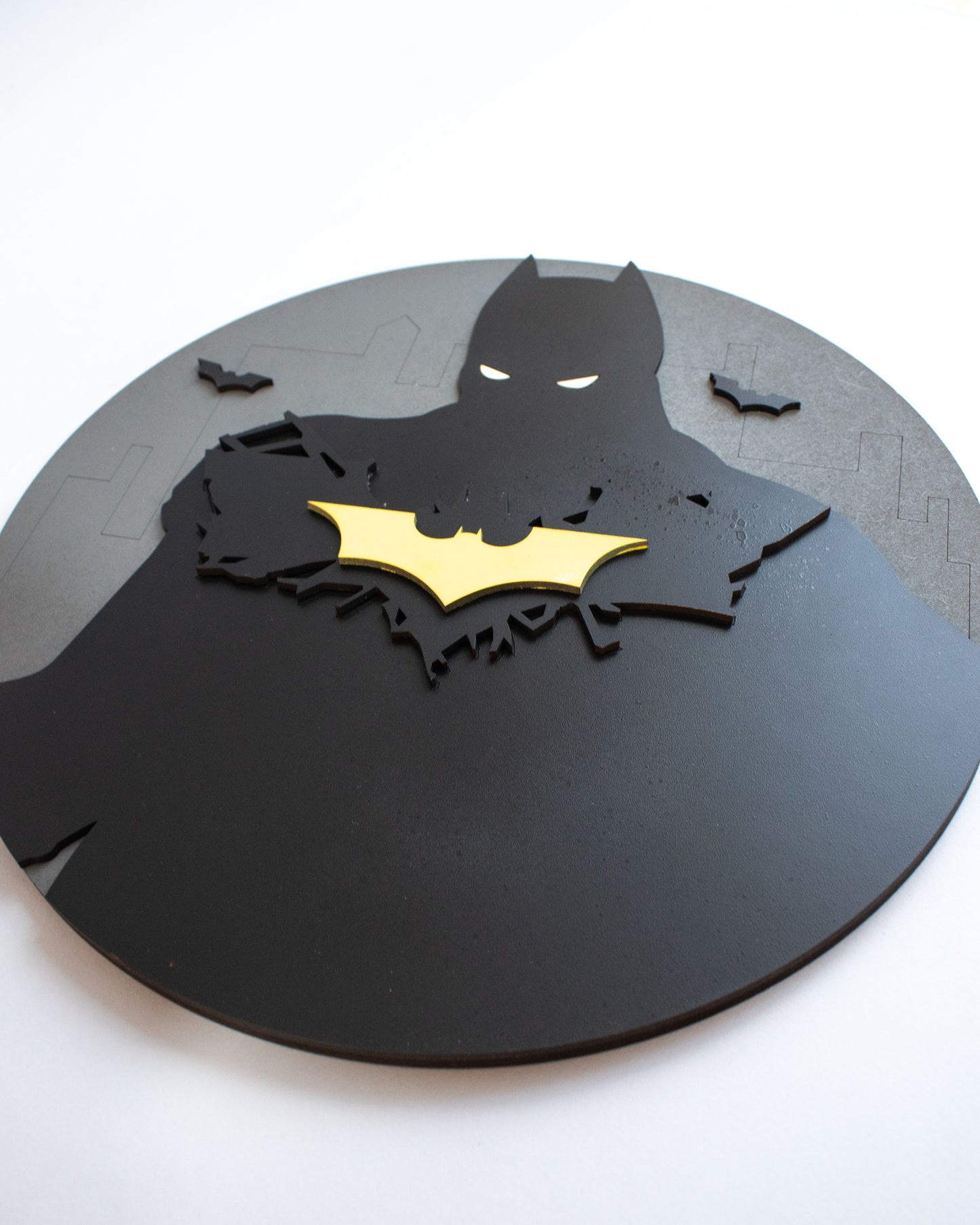 Decoración Circular de Batman en MDF