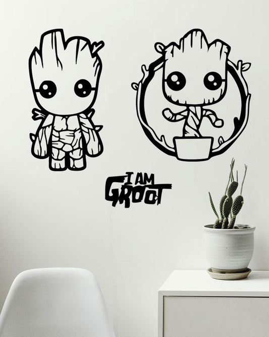Decoración "I’m Groot" en MDF Negro
