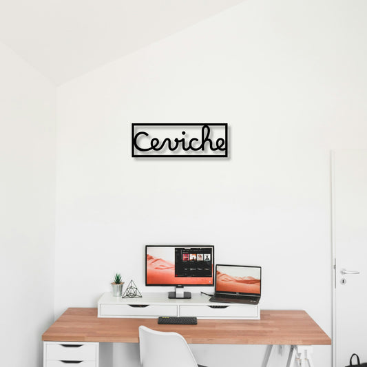 Ceviche a cuadro decoración de pared negro