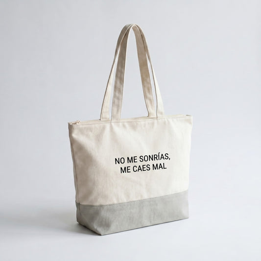 Totebag Alpino No me sonrias, me caes mal
