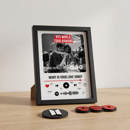 Cuadro Personalizado con Foto y Código Escaneable | Edición BTS Conmemorativa + 2 Imanes 3D