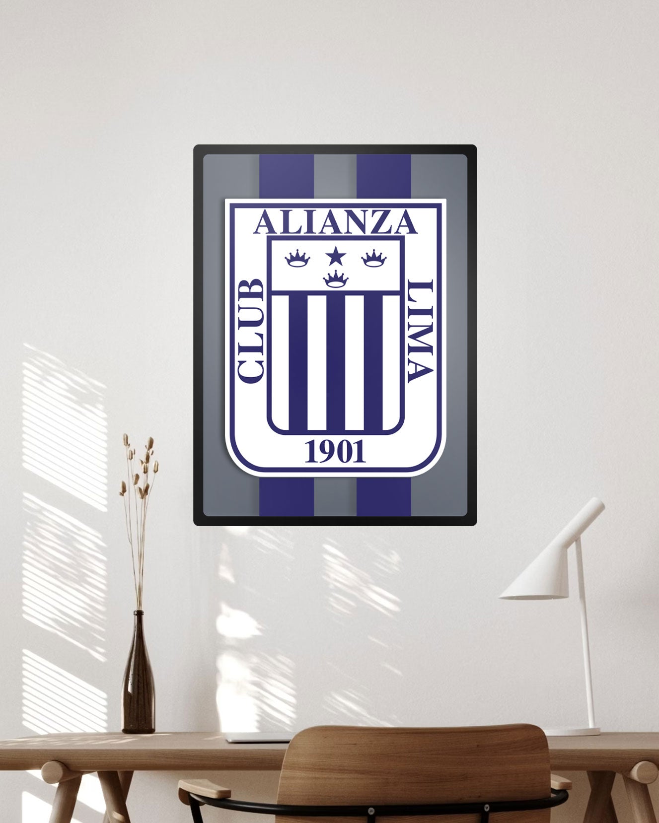 Cuadro Escudo Alianza Lima en MDF – Decoración 3D para Hinchas Blanquiazules