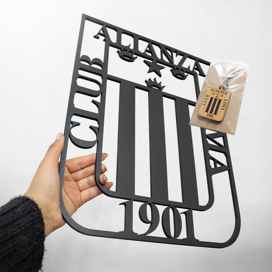 Cuadro Alianza Lima Color Negro - Decoración para Hinchas del Fútbol 40x30cm
