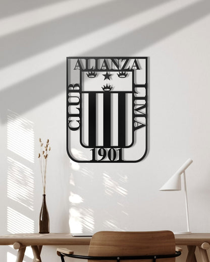 Cuadro Alianza Lima Color Negro - Decoración para Hinchas del Fútbol 40x30cm