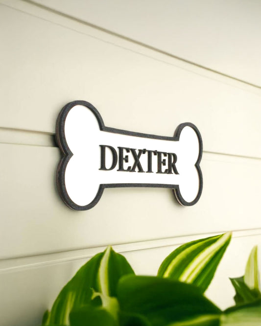 Decoración personalizada Hueso con nombre de mascota 40x15cm