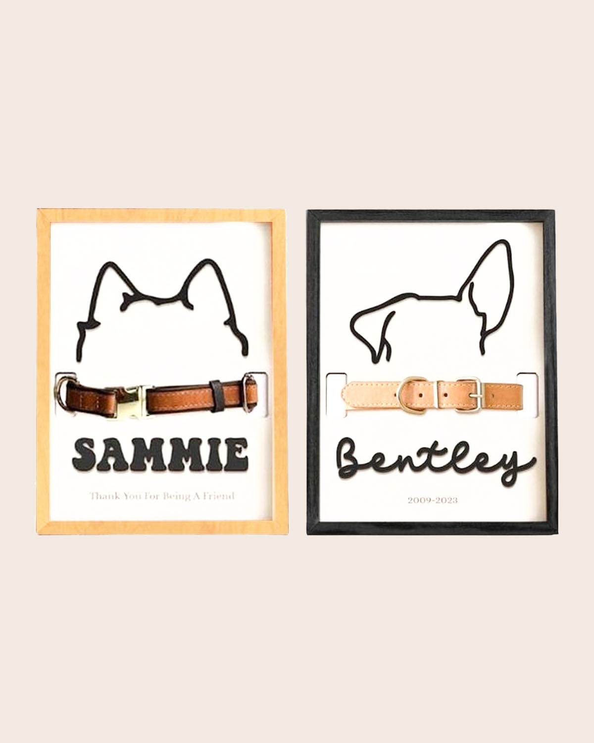 Cuadro personalizado para collar de perro o gato 20x30cm