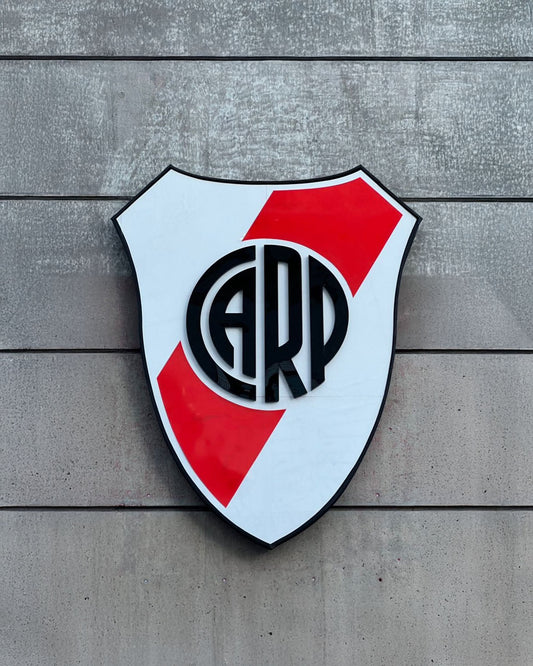 Escudo River Plate en MDF colores con relieve para fans 40x40cm