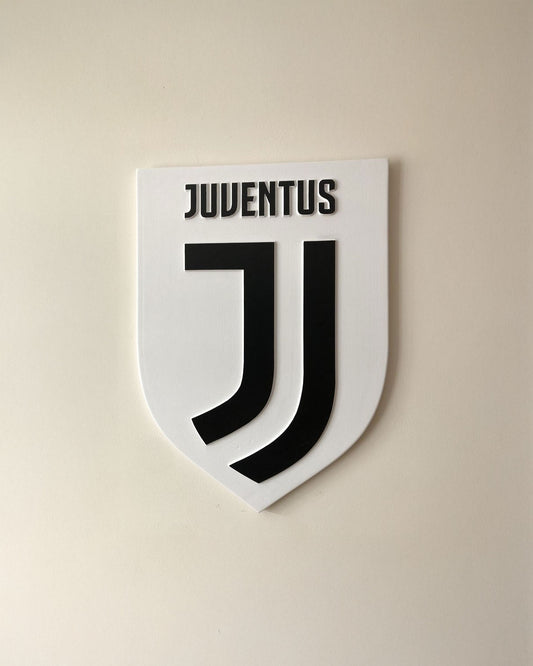 Escudo Juventus en MDF colores con relieve para fans 40x40cm