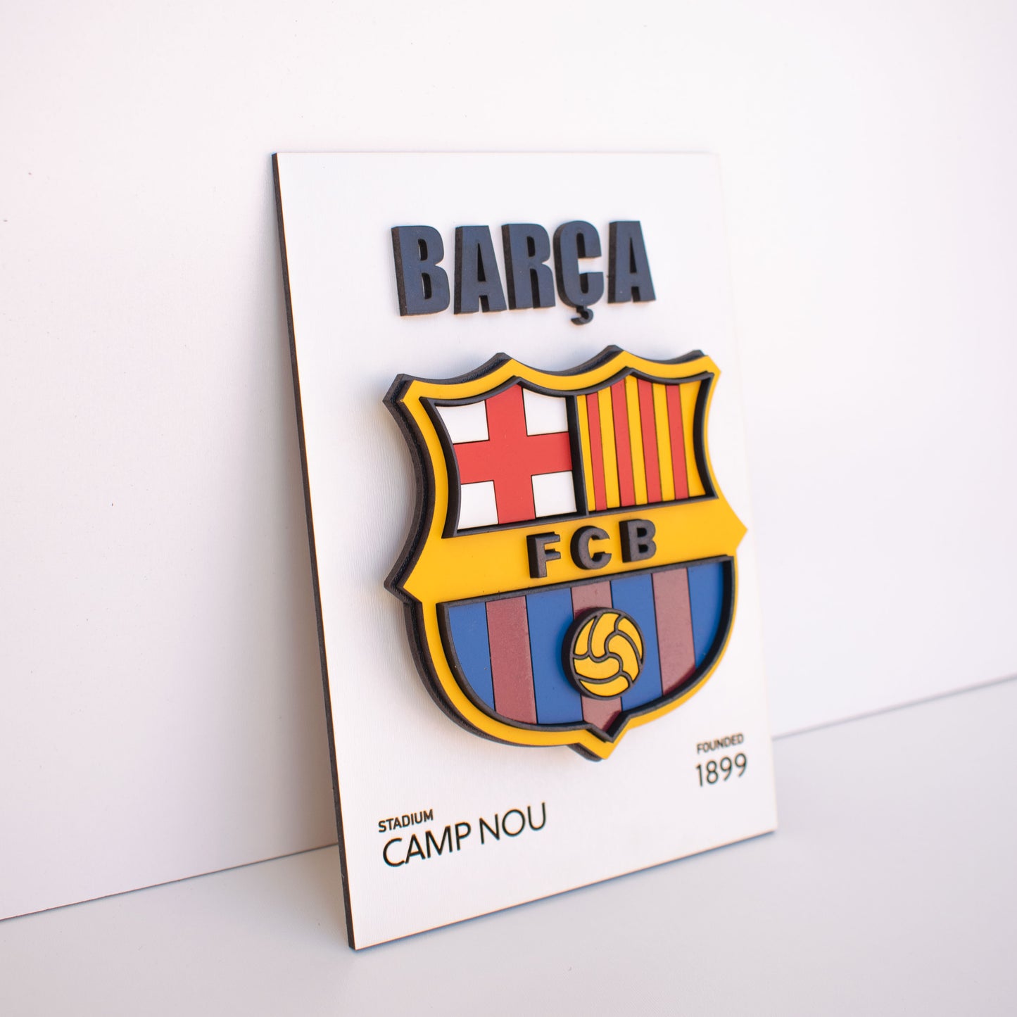 Cuadro de madera MDF escudo de Barcelona en Relieve 3D 20x30cm