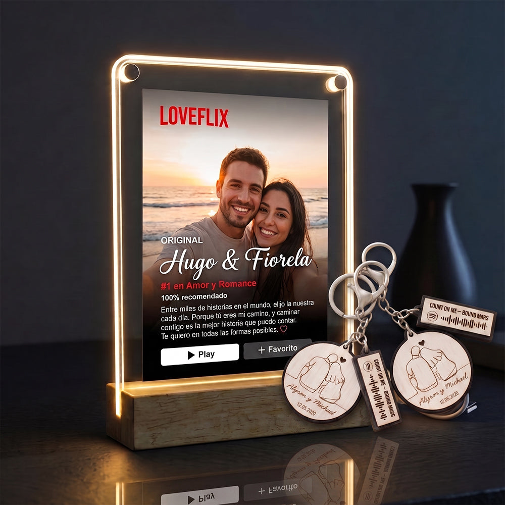 Loveflix personalizado con iluminacion LED