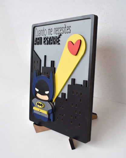 Cuadro personalizado Batman Enamorado con frase romántica para regalo