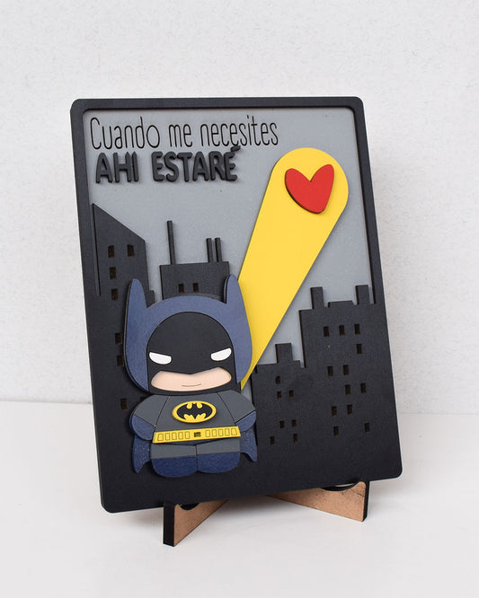 Cuadro personalizado Batman Enamorado con frase romántica para regalo