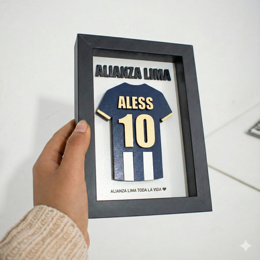 Cuadro personalizado camiseta Alianza 12x17cm sin vidrio