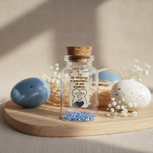 Botellita para Hinchas de Alianza Lima "Mi fanático blanquiazul, te amo siempre"