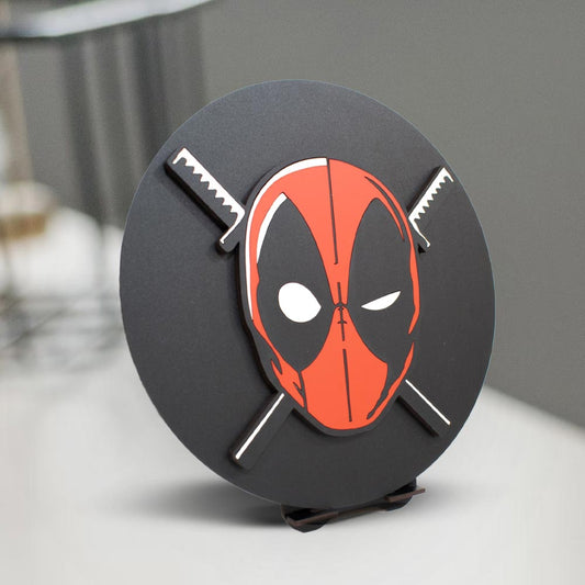 Cuadro circular MDF 25x25cm DeadPool con relieve