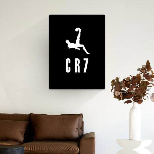 Cuadro MDF negro Cristiano Ronaldo CR7 decoración para Fans