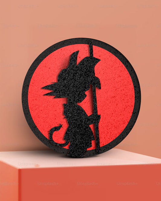 Cuadro Personalizado en MDF de Dragon Ball con Goku Niño – Estilo Retro