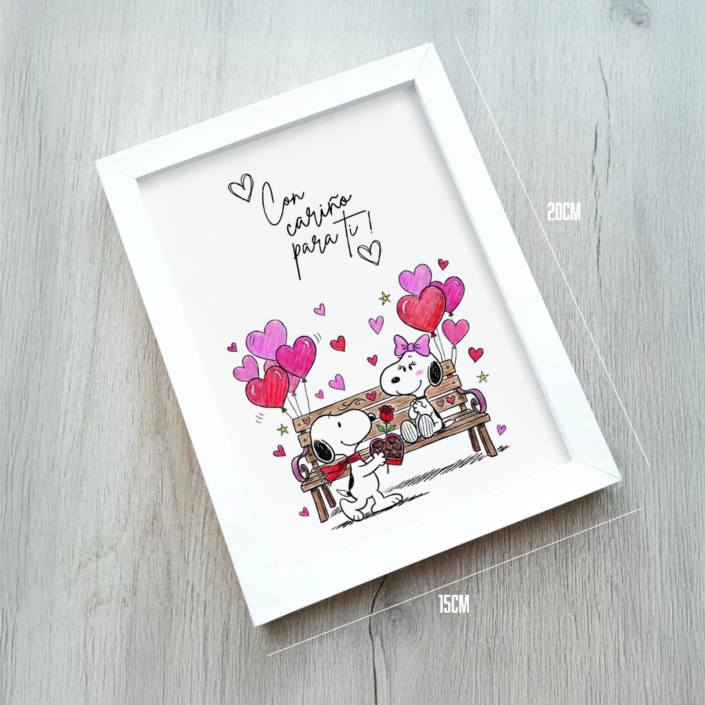 Cuadro con frase personalizado de Snoopy 15x20cm