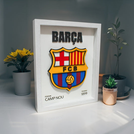 Cuadro 3D Club de Fútbol Barcelona - Escudo en Relieve MDF20x25cm