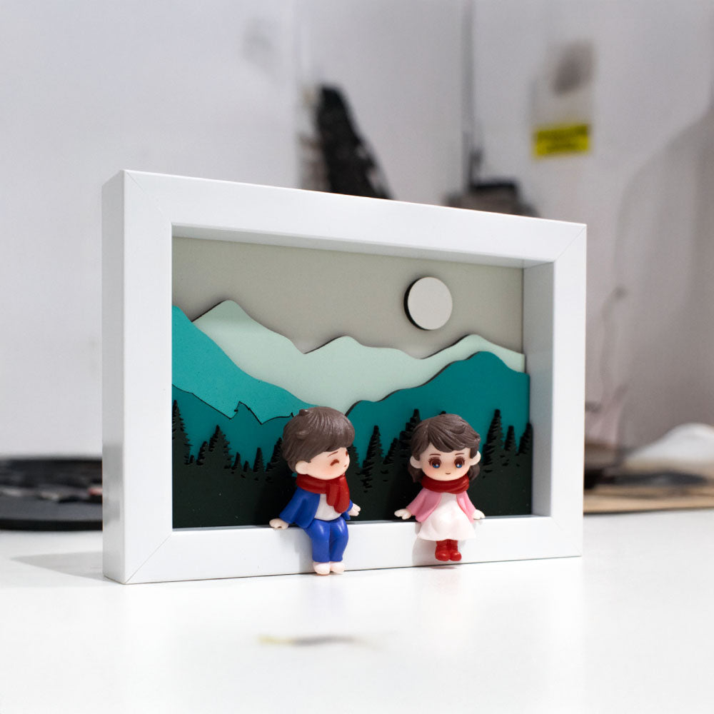 Cuadro 10x15cm | Con Figuras de Pareja y Fondo 3D