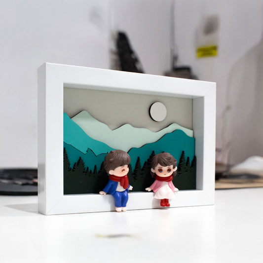 Cuadro 10x15cm | Con Figuras de Pareja y Fondo 3D