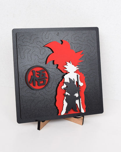 Cuadro Goku evolución de edades personalizado para escritorio y regalo anime