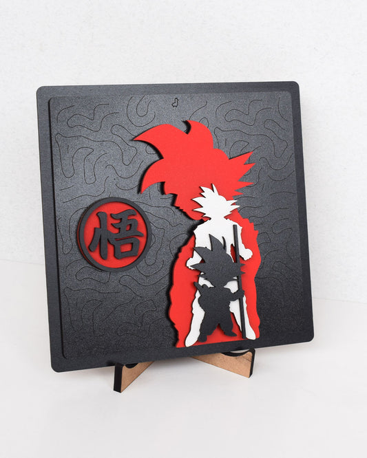 Cuadro Goku evolución de edades personalizado para escritorio y regalo anime