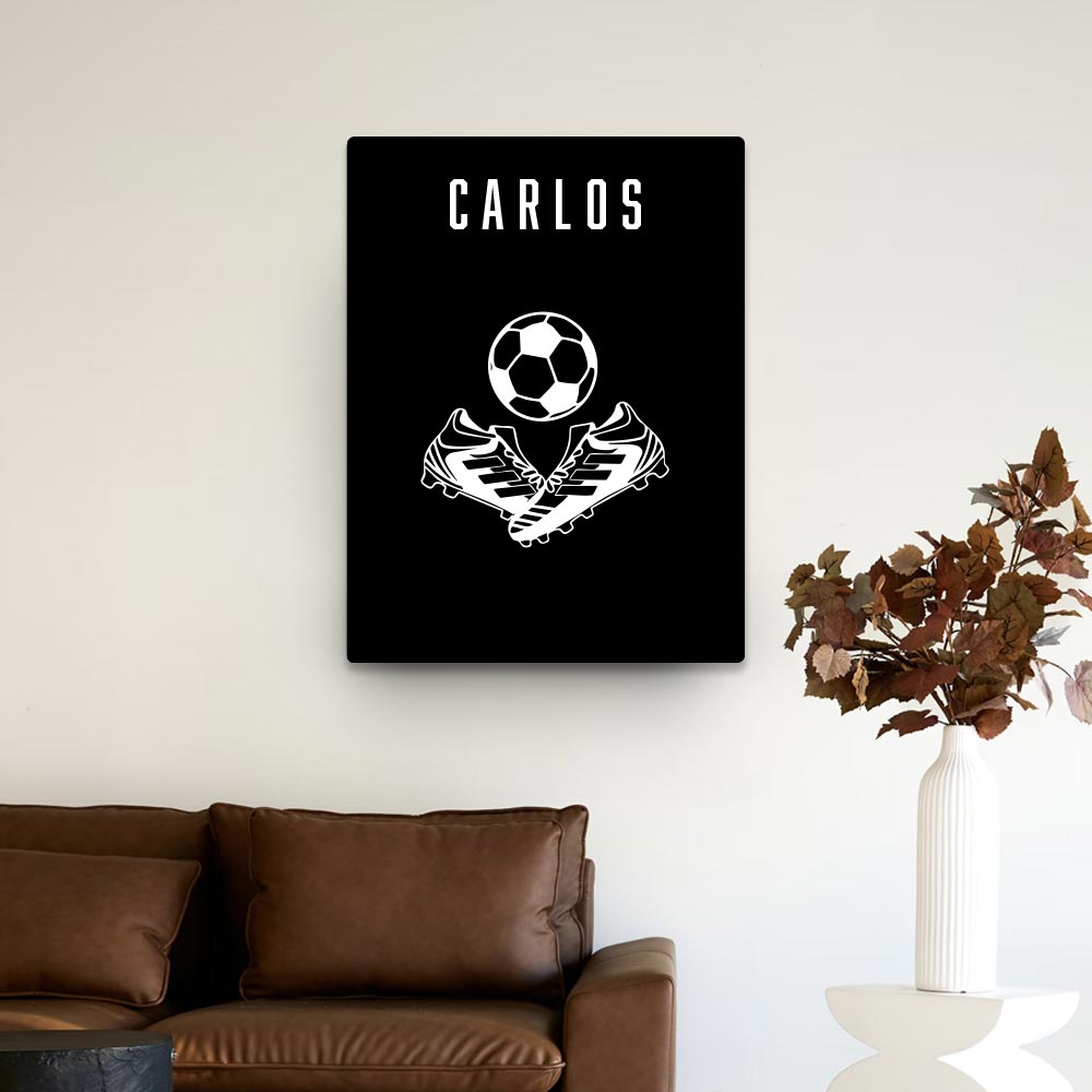 Cuadro personalizado MDF pelota y chimpunes de futbol