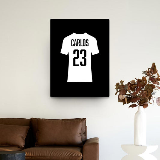 Cuadro personalizado MDF con nombre de camiseta de futbol