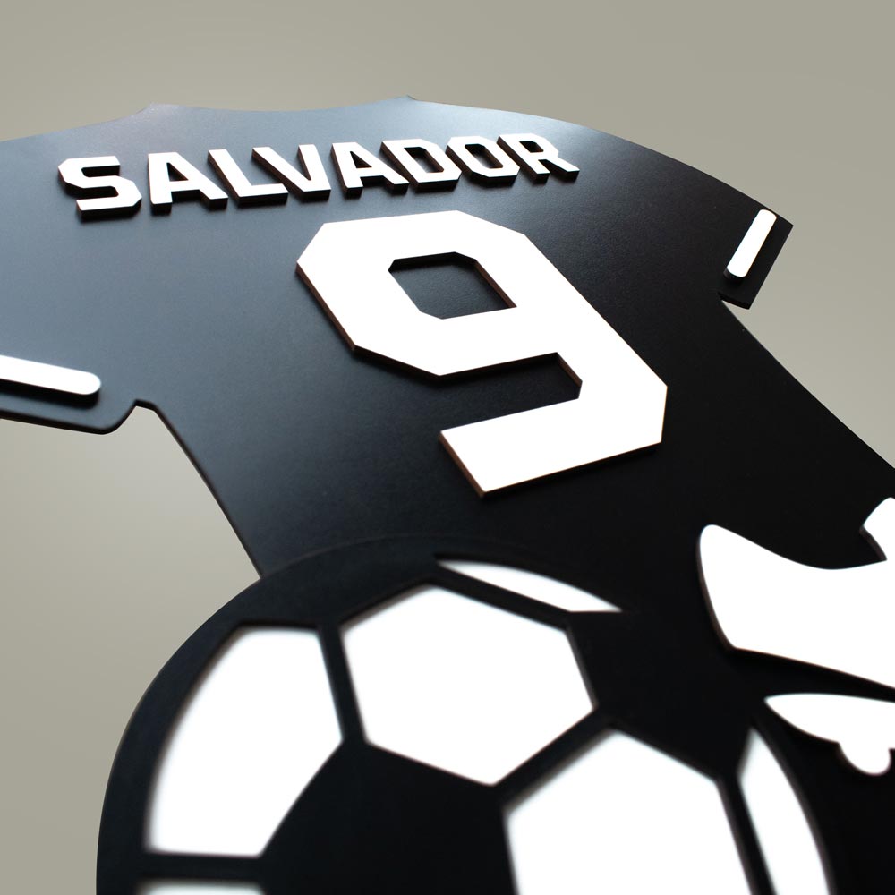 Cuadro Personalizado en MDF – Nombre y Número en Corte Láser ⚽🔥