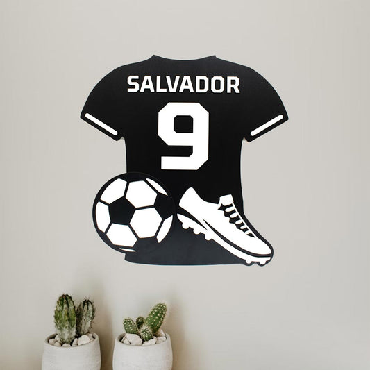 Cuadro Personalizado en MDF – Nombre y Número en Corte Láser ⚽🔥