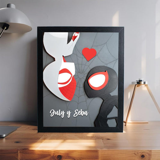 Cuadro 3D Personalizado "Amor Entre Universos" para Parejas 20x25cm