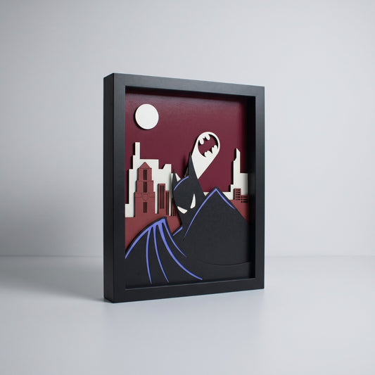 Cuadro 3D Batman Caballero de la Noche + Imán de Regalo (20x25cm)