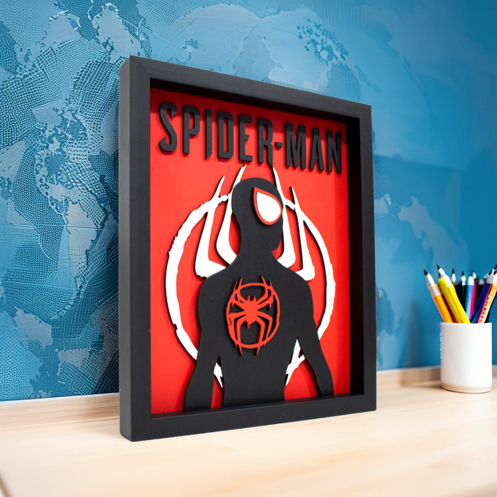 Cuadro spiderman rojo versión de miles morales 20x25cm