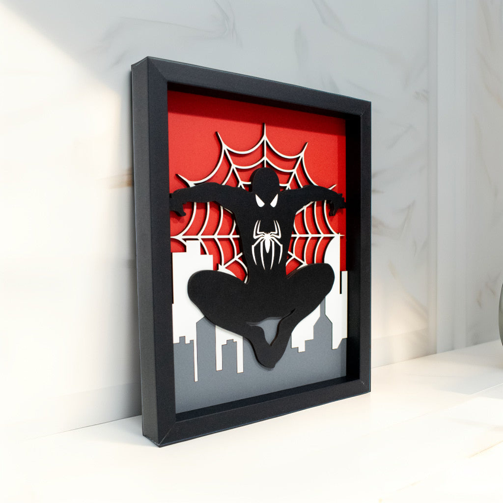 Cuadro de spiderman en madera MDF con relieve 3D 20x25cm