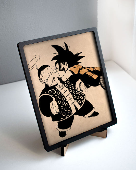 Cuadro de Goku y su Reencuentro con el Abuelo Gohan en MDF para Escritorio