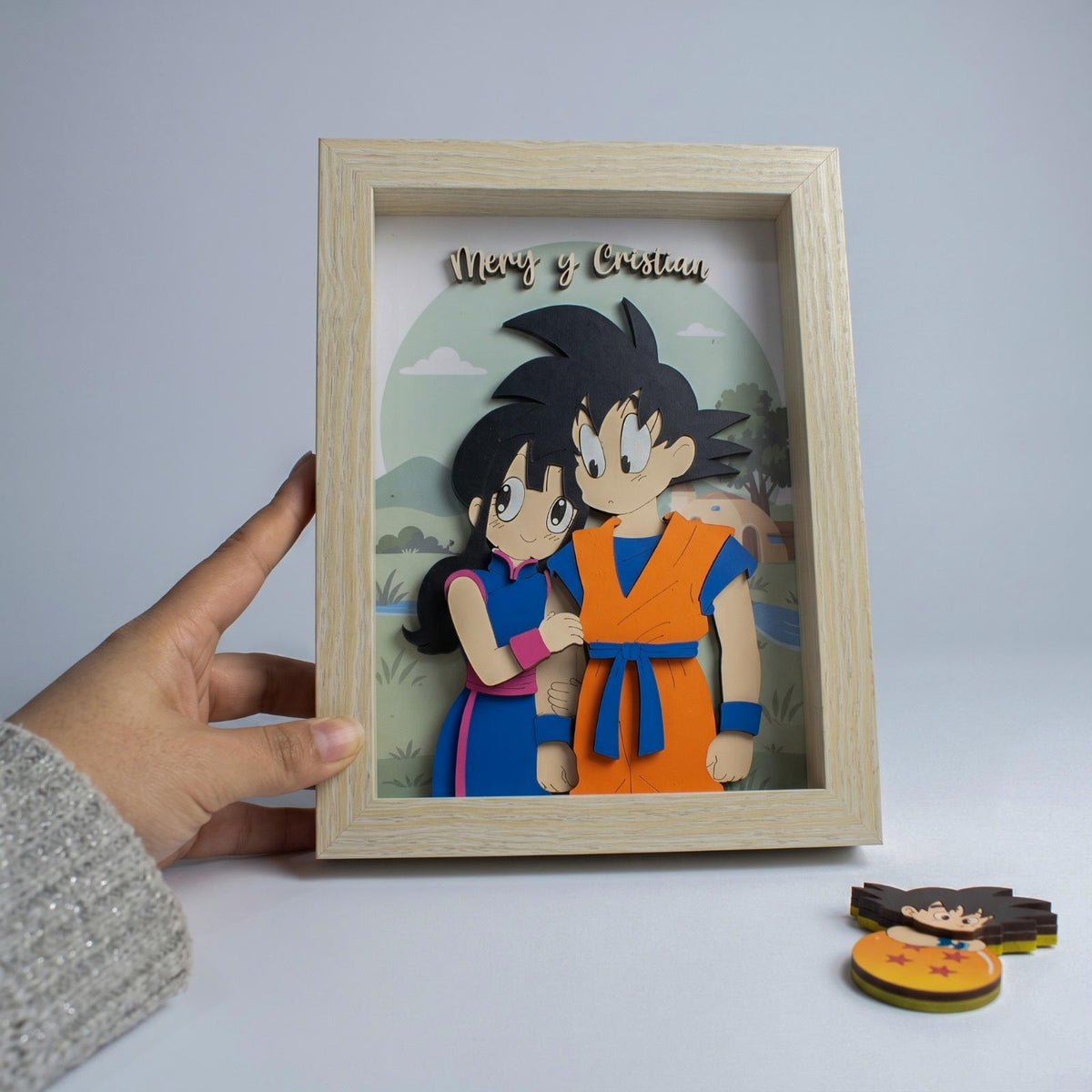 Cuadro 3D Personalizado Amor Legendario 20x15 cm | Pareja Nube en Madera Relieve