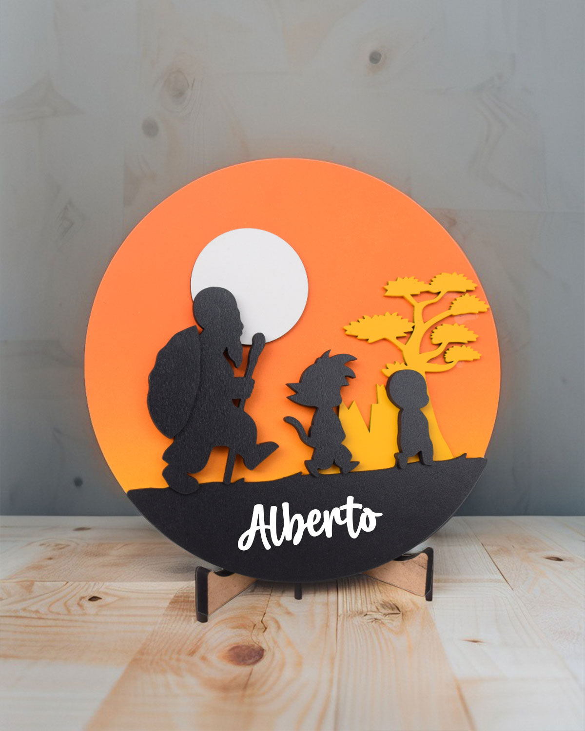 Cuadro Personalizado de Roshi, Goku y Krilin para escritorio 20x20cm