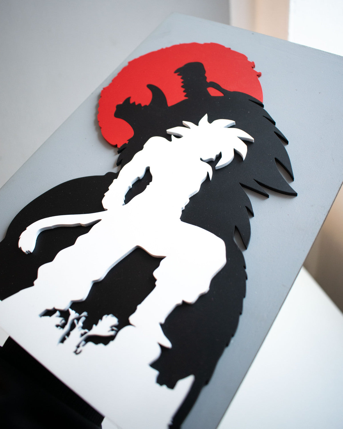Cuadro de Goku SSJ4 y Osaru con Luna Llena - Decoración para fans