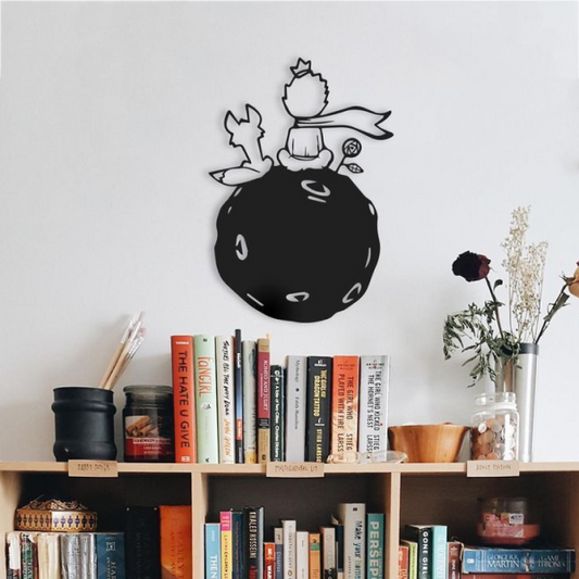 Adorno Circular de Pared en Negro – Diseño Elegante Inspirado en "El Principito"