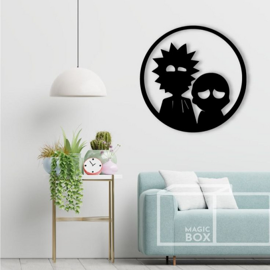 Adorno Circular de Pared en Negro - Inspirado en "Rick and Morty"