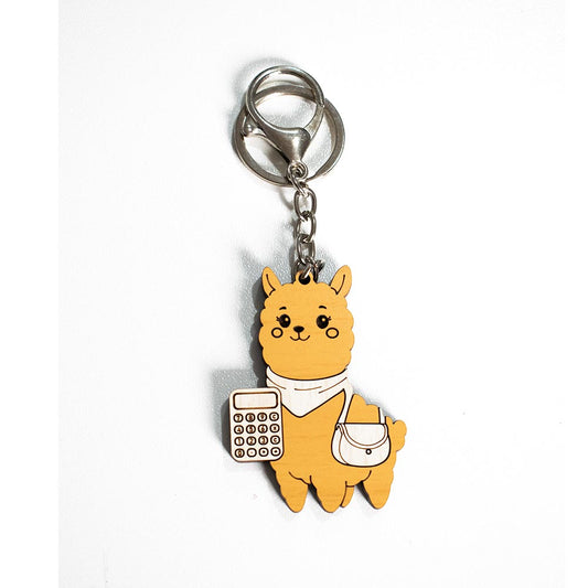 Llavero Alpino con figura de Alpaca - Alpaca Contadora