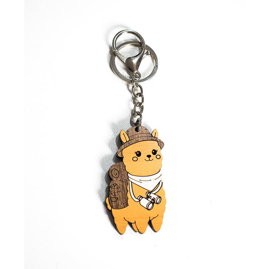Llavero Alpino con figura de Alpaca - Alpaca Peregrina Exploradora