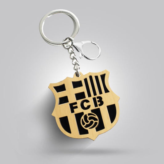 Llavero escudo FC Barcelona en madera