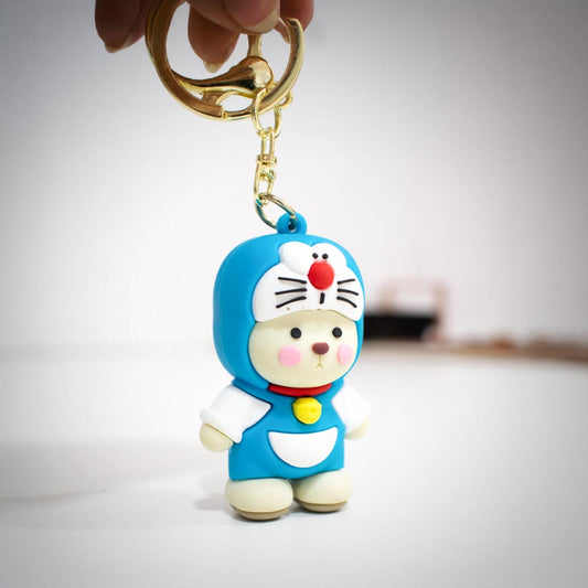 Llavero de Goma Oso con disfraz de Doraemon