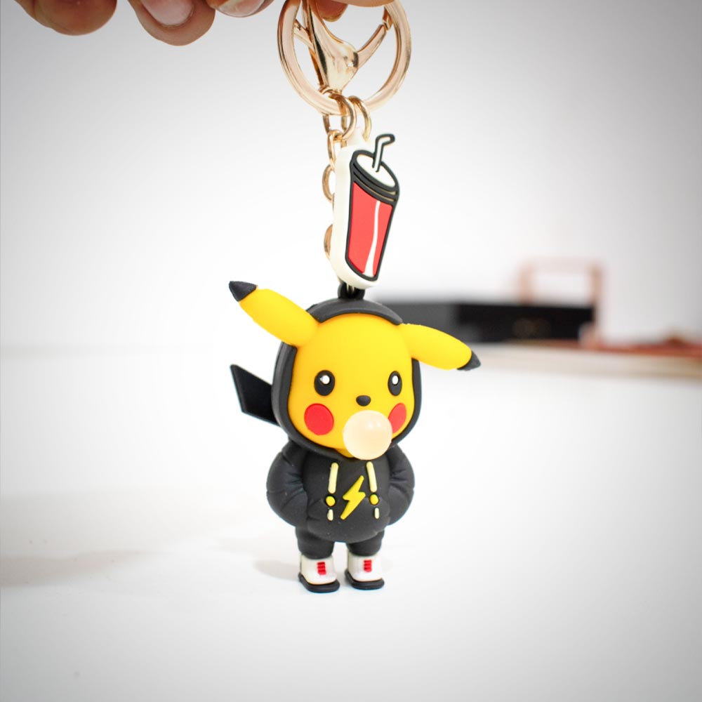 Llavero de Goma Pikachu Negro