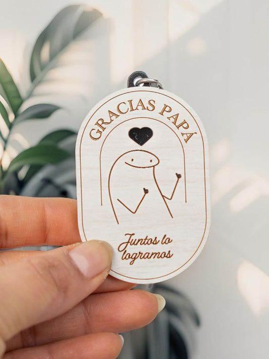 Llavero gracias Papá, juntos lo logramos