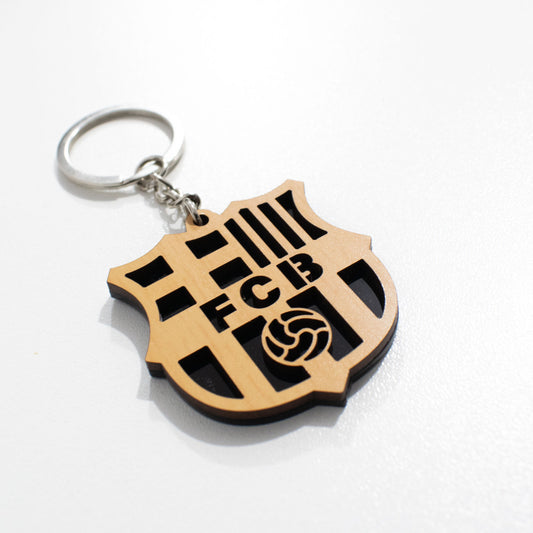 Llavero escudo FC Barcelona en madera